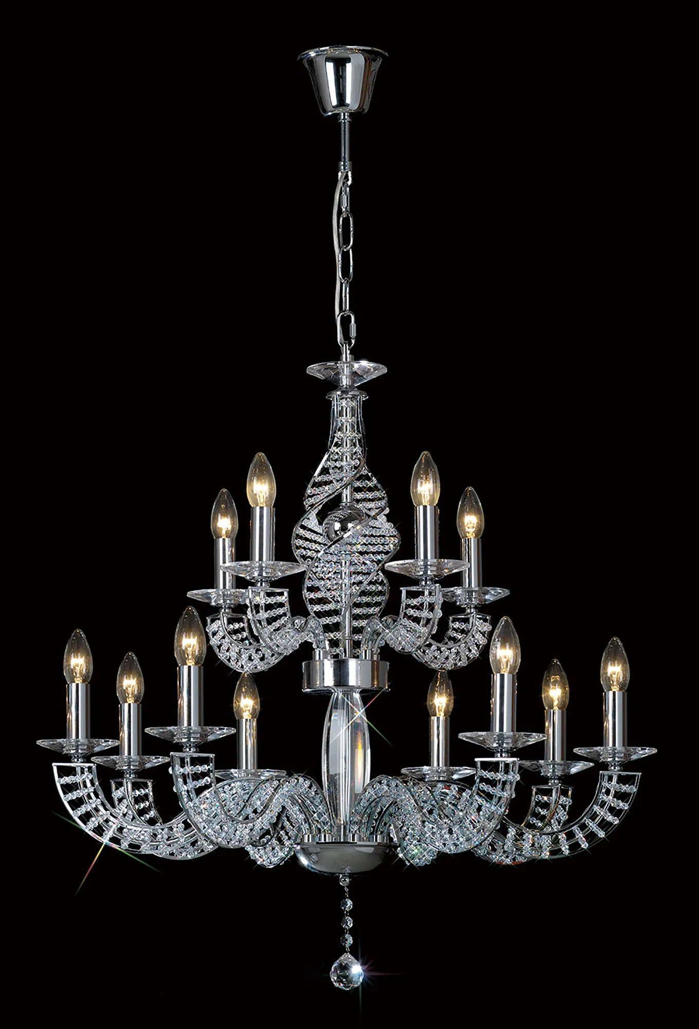 IL30358+4  Santo Crystal Chandelier 12 Light